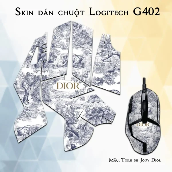 Skin dán chuột Logitech G402 mẫu Toile de Jouy Dior