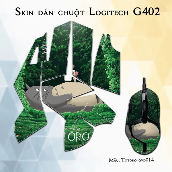 Skin dán chuột Logitech G402 mẫu Totoro qvd014