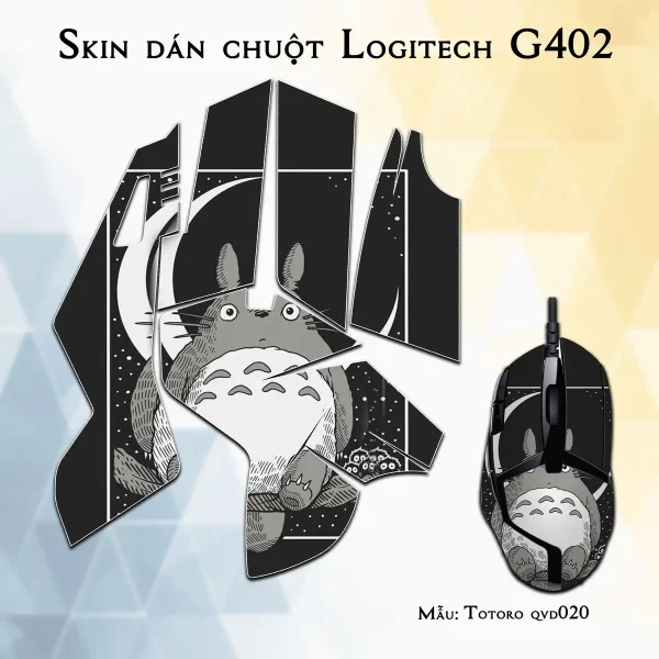 Skin dán chuột Logitech G402 mẫu Totoro qvd020