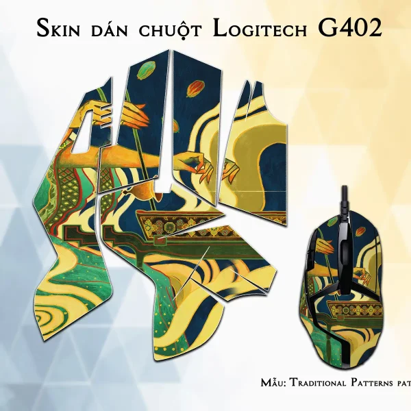 Skin dán chuột Logitech G402 mẫu Traditional Patterns patt01