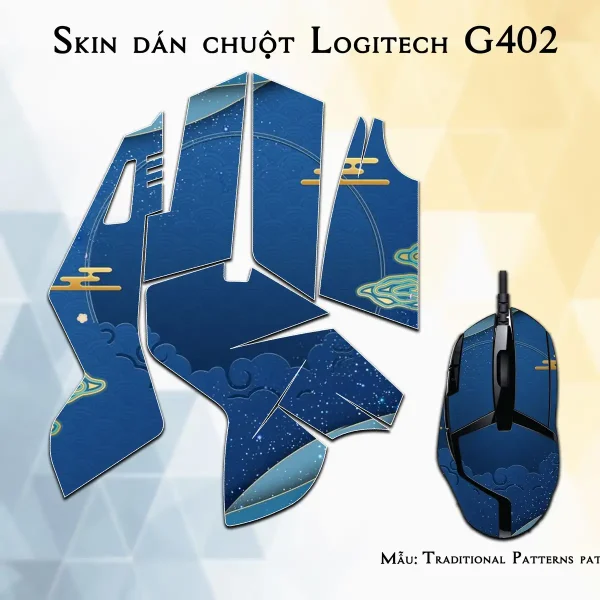 Skin dán chuột Logitech G402 mẫu Traditional Patterns patt03