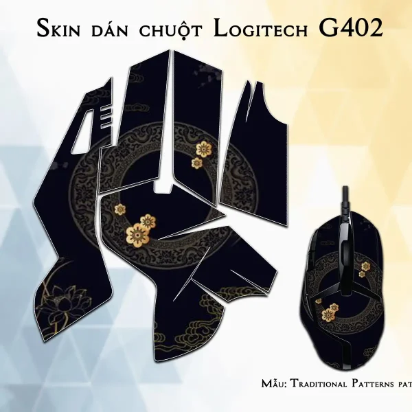 Skin dán chuột Logitech G402 mẫu Traditional Patterns patt05
