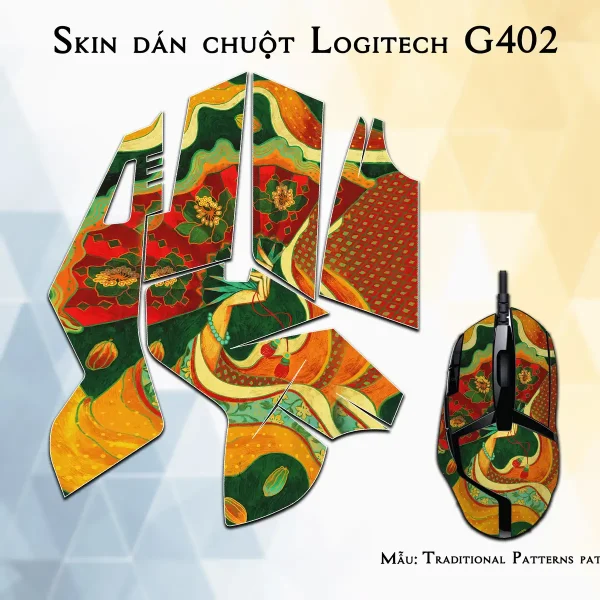 Skin dán chuột Logitech G402 mẫu Traditional Patterns patt07