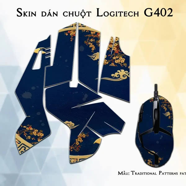 Skin dán chuột Logitech G402 mẫu Traditional Patterns patt08