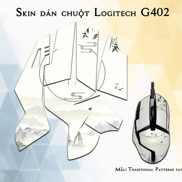 Skin dán chuột Logitech G402 mẫu Traditional Patterns patt10