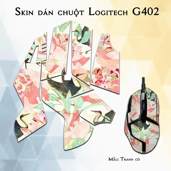 Skin dán chuột Logitech G402 mẫu Tranh cò