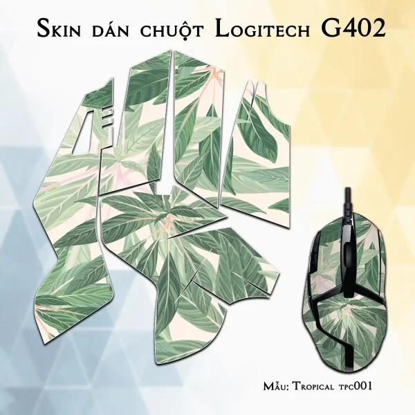 Skin dán chuột Logitech G402 mẫu Tropical tpc001