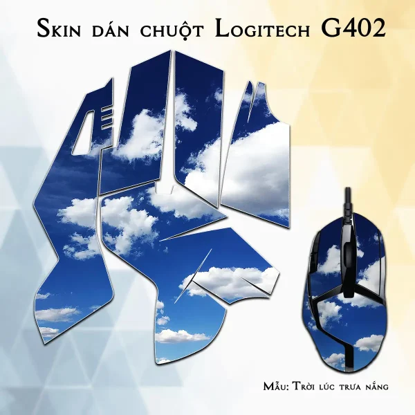 Skin dán chuột Logitech G402 mẫu Trời lúc trưa nắng