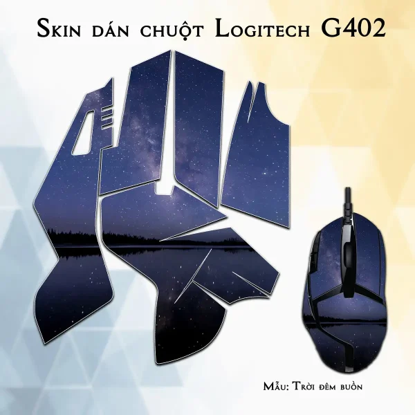 Skin dán chuột Logitech G402 mẫu Trời đêm buồn