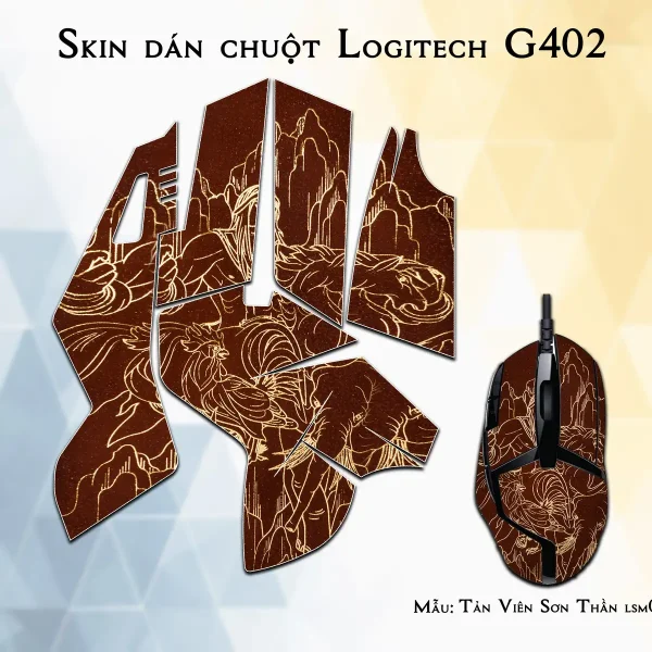 Skin dán chuột Logitech G402 mẫu Tản Viên Sơn Thần lsm061