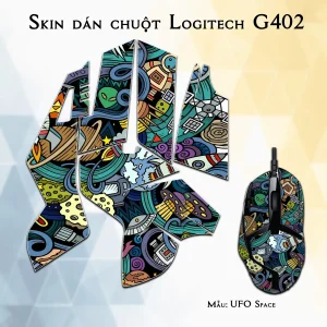 Skin dán chuột Logitech G402 mẫu UFO Space