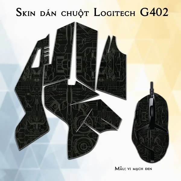 Skin dán chuột Logitech G402 mẫu vi mạch đen