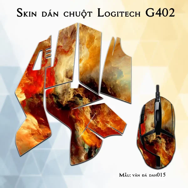 Skin dán chuột Logitech G402 mẫu vân đá dah015