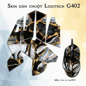 Skin dán chuột Logitech G402 mẫu vân đá dah021