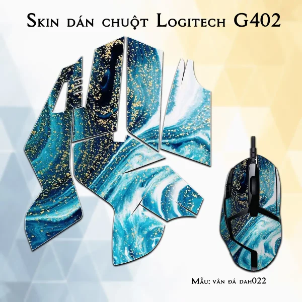 Skin dán chuột Logitech G402 mẫu vân đá dah022