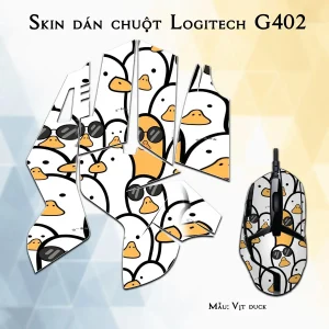 Skin dán chuột Logitech G402 mẫu Vịt duck