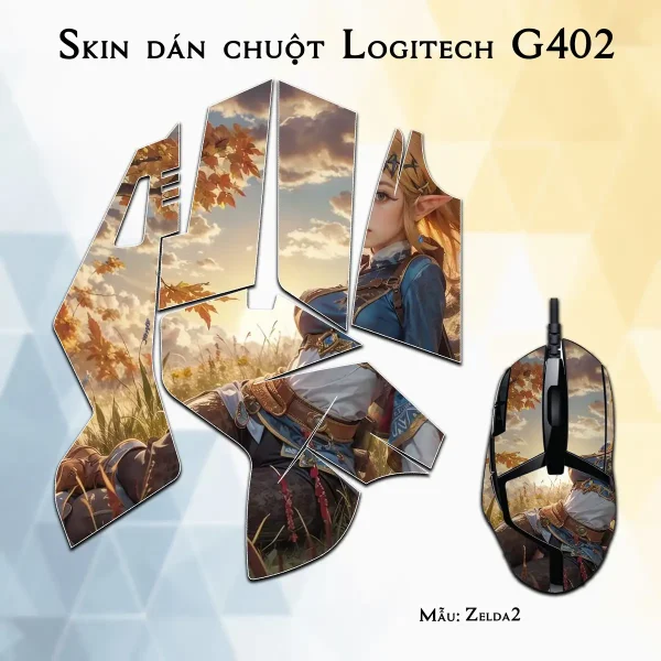 Skin dán chuột Logitech G402 mẫu Zelda2