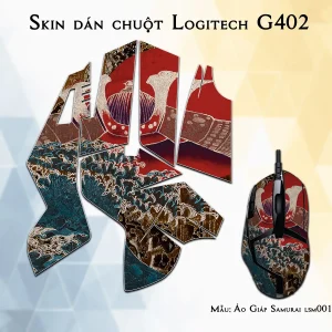 Skin dán chuột Logitech G402 mẫu Áo Giáp Samurai lsm001