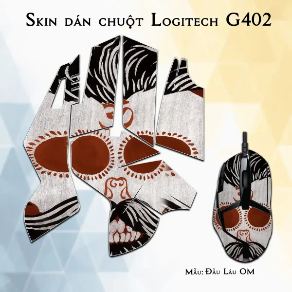 Skin dán chuột Logitech G402 mẫu Đầu Lâu OM