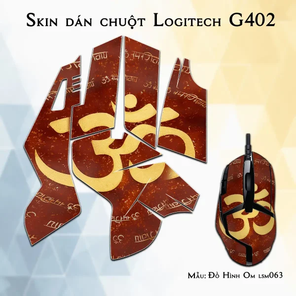 Skin dán chuột Logitech G402 mẫu Đồ Hình Om lsm063
