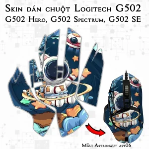 Skin dán chuột Logitech G502 mẫu Astronaut ast06
