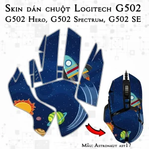 Skin dán chuột Logitech G502 mẫu Astronaut ast17