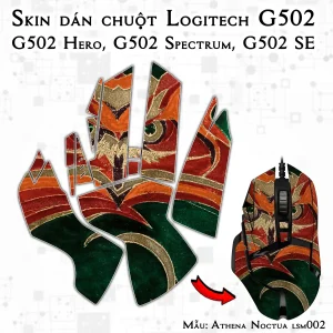 Skin dán chuột Logitech G502 mẫu Athena Noctua lsm002