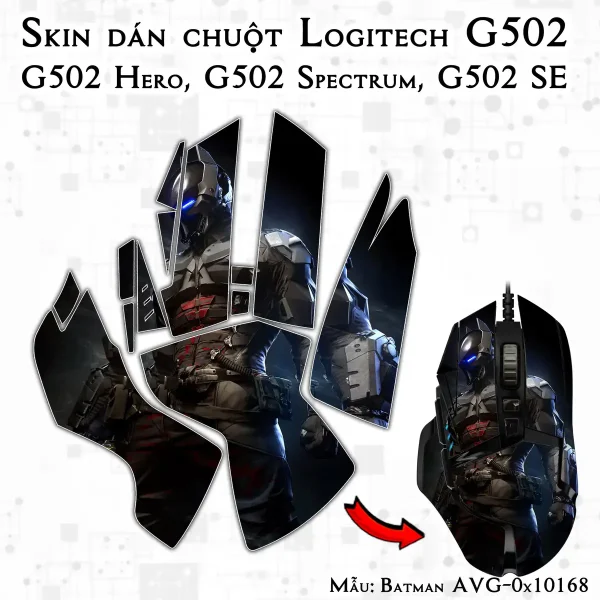 Skin dán chuột Logitech G502 mẫu Batman avg10168