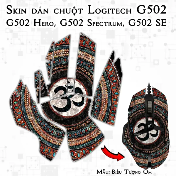 Skin dán chuột Logitech G502 mẫu Biểu Tượng Om