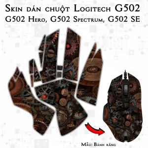 Skin dán chuột Logitech G502 mẫu Bánh răng