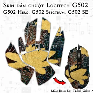 Skin dán chuột Logitech G502 mẫu Bông Sen Trong Giếng Ngọc lsm008