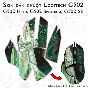 Skin dán chuột Logitech G502 mẫu Bạch Hổ Tộc Thần acp029