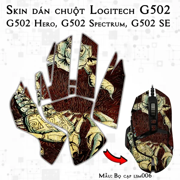 Skin dán chuột Logitech G502 mẫu Bọ cạp lsm006
