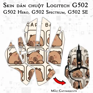 Skin dán chuột Logitech G502 mẫu Capybaracute