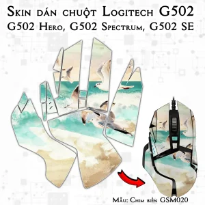 Skin dán chuột Logitech G502 mẫu Chim biển GSM020