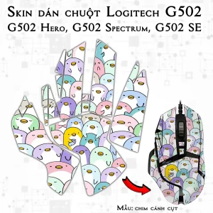 Skin dán chuột Logitech G502 mẫu chim cánh cụt