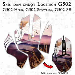 Skin dán chuột Logitech G502 mẫu chim hạc GSM155