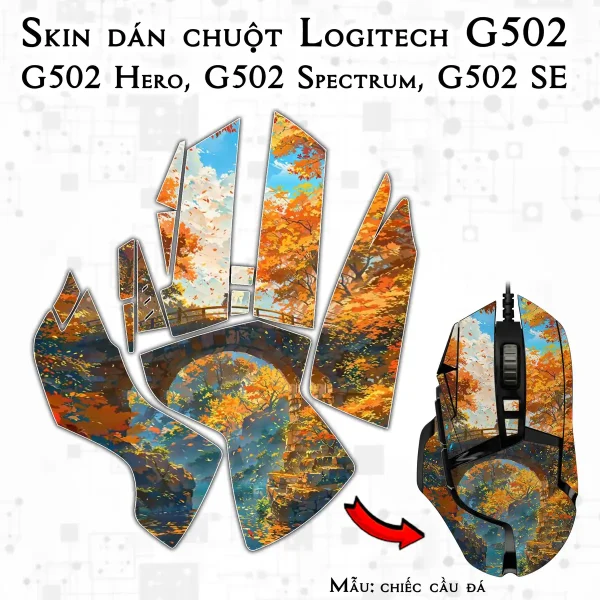 Skin dán chuột Logitech G502 mẫu chiếc cầu đá