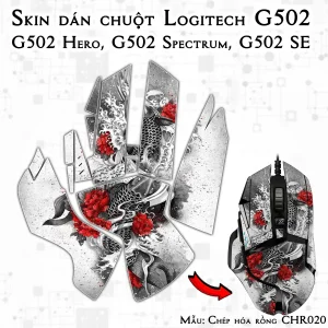 Skin dán chuột Logitech G502 mẫu Chép hóa rồng CHR020