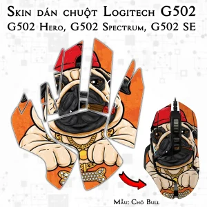 Skin dán chuột Logitech G502 mẫu Chó Bull