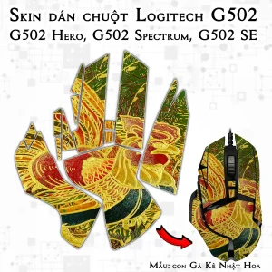 Skin dán chuột Logitech G502 mẫu con Gà Kê Nhật Hoa