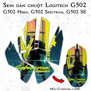 Skin dán chuột Logitech G502 mẫu Cyberpunk cyb06