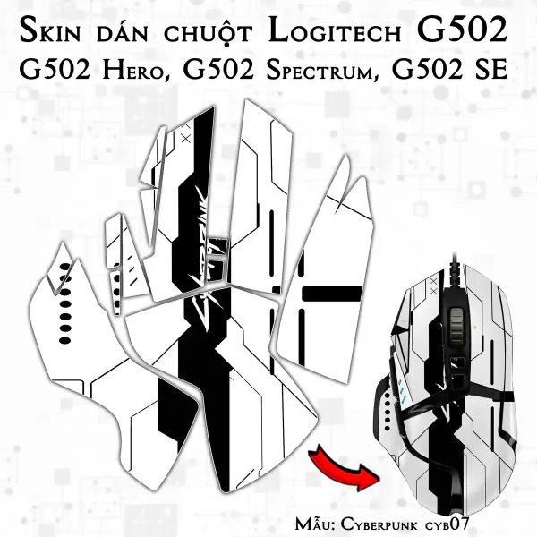 Skin dán chuột Logitech G502 mẫu Cyberpunk cyb07