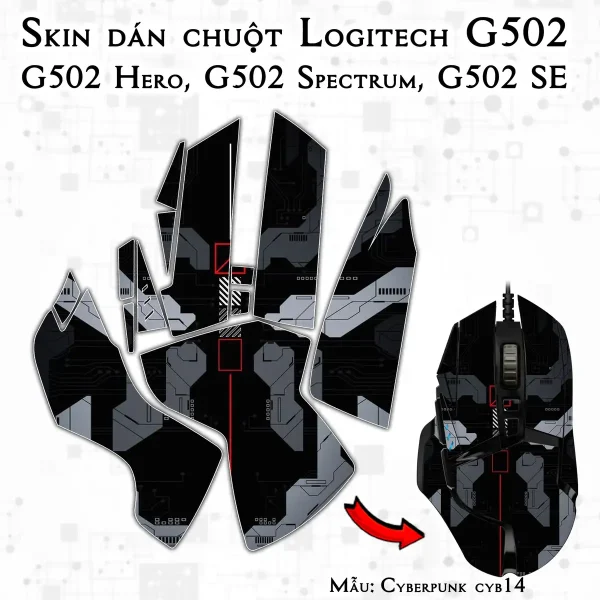 Skin dán chuột Logitech G502 mẫu Cyberpunk cyb14