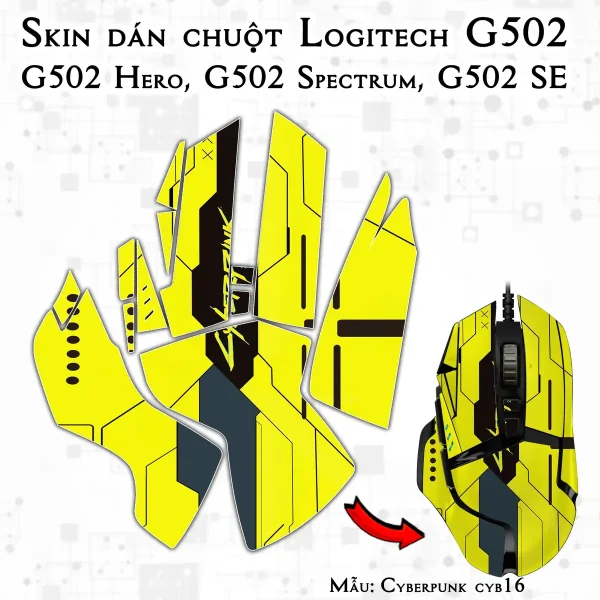 Skin dán chuột Logitech G502 mẫu Cyberpunk cyb16