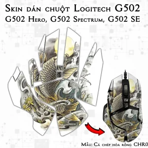 Skin dán chuột Logitech G502 mẫu Cá chép hóa rồng CHR001