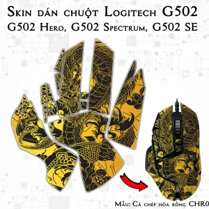 Skin dán chuột Logitech G502 mẫu Cá chép hóa rồng CHR002-2