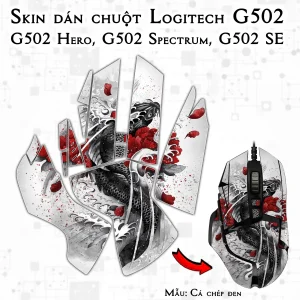 Skin dán chuột Logitech G502 mẫu Cá chép đen