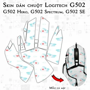 Skin dán chuột Logitech G502 mẫu cá mập