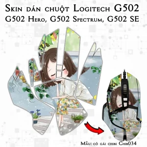 Skin dán chuột Logitech G502 mẫu cô gái chibi Chib034